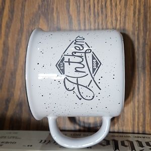 Anthem Coffee Mug GLASS ceramic Camp Rustic Cabin Campfire Style 13 oz Wide-EC